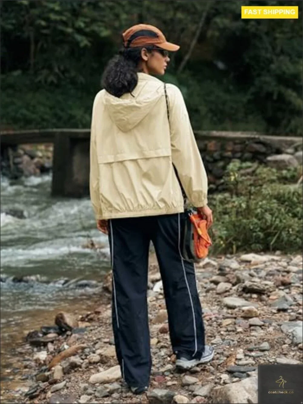 Lightweight Waterproof Rain Jacket Zip Up Hooded Windbreaker for Outdoor Hiking